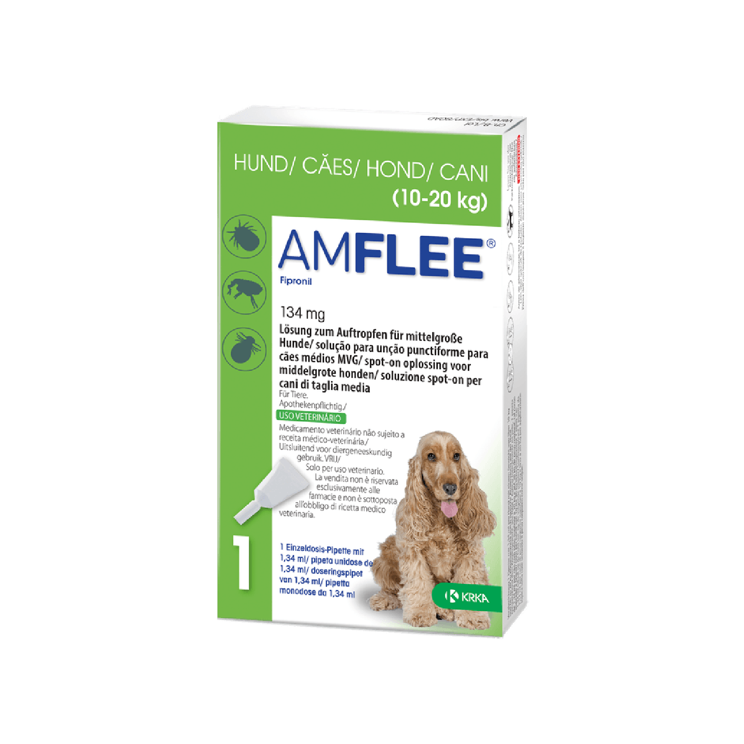 Amflee Cão 10-20kg Pipeta 134mg x 1 Unidade