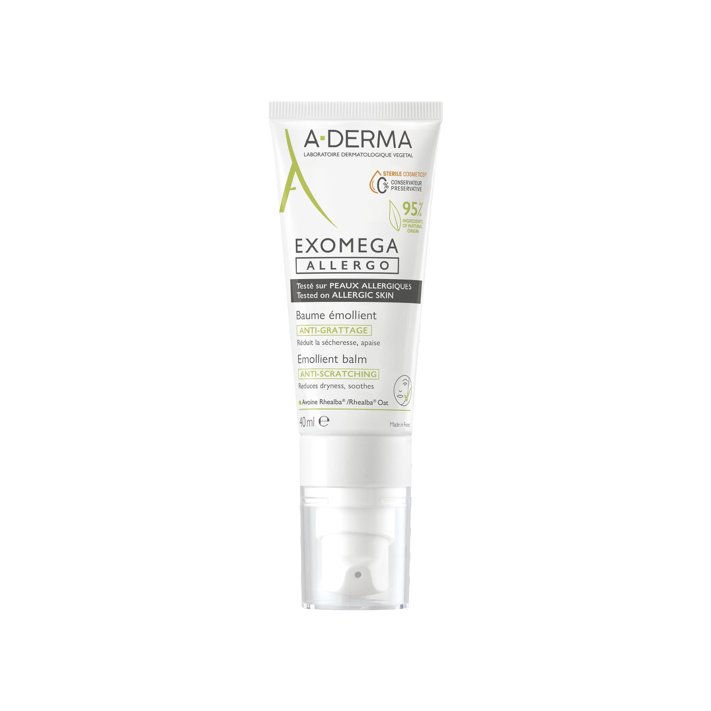 A-Derma Exomega Allergo Bálsamo Emoliente Cosmética Estéril 40ml