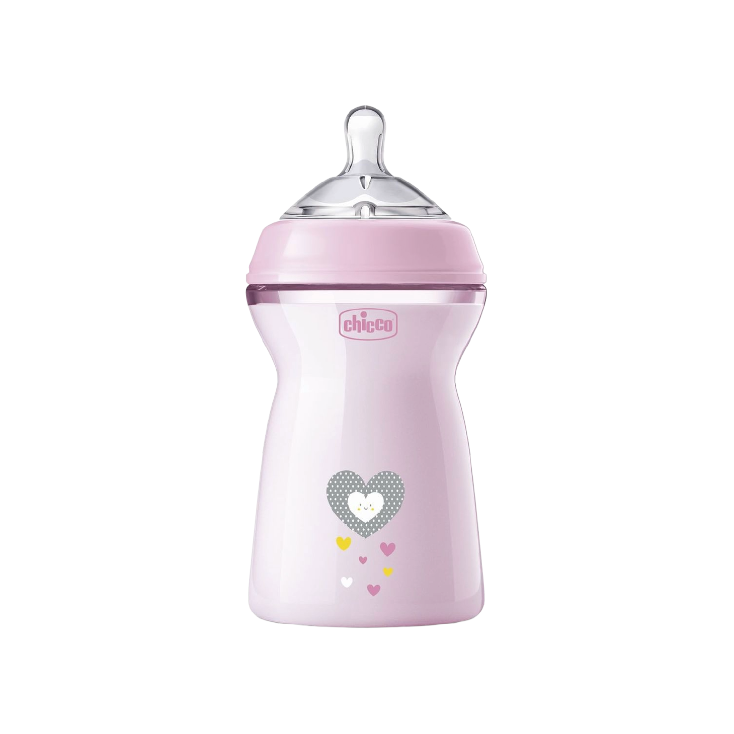 Chicco NaturalFeeling Biberão Rosa Coração 330ml +6 Meses