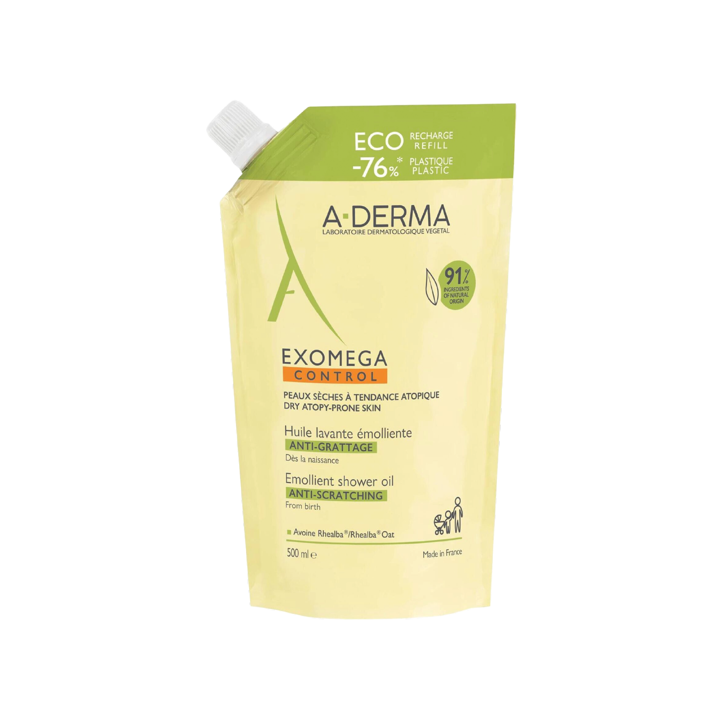 Recambio de aceite de ducha A-Derma Exomega Control (500 ml)