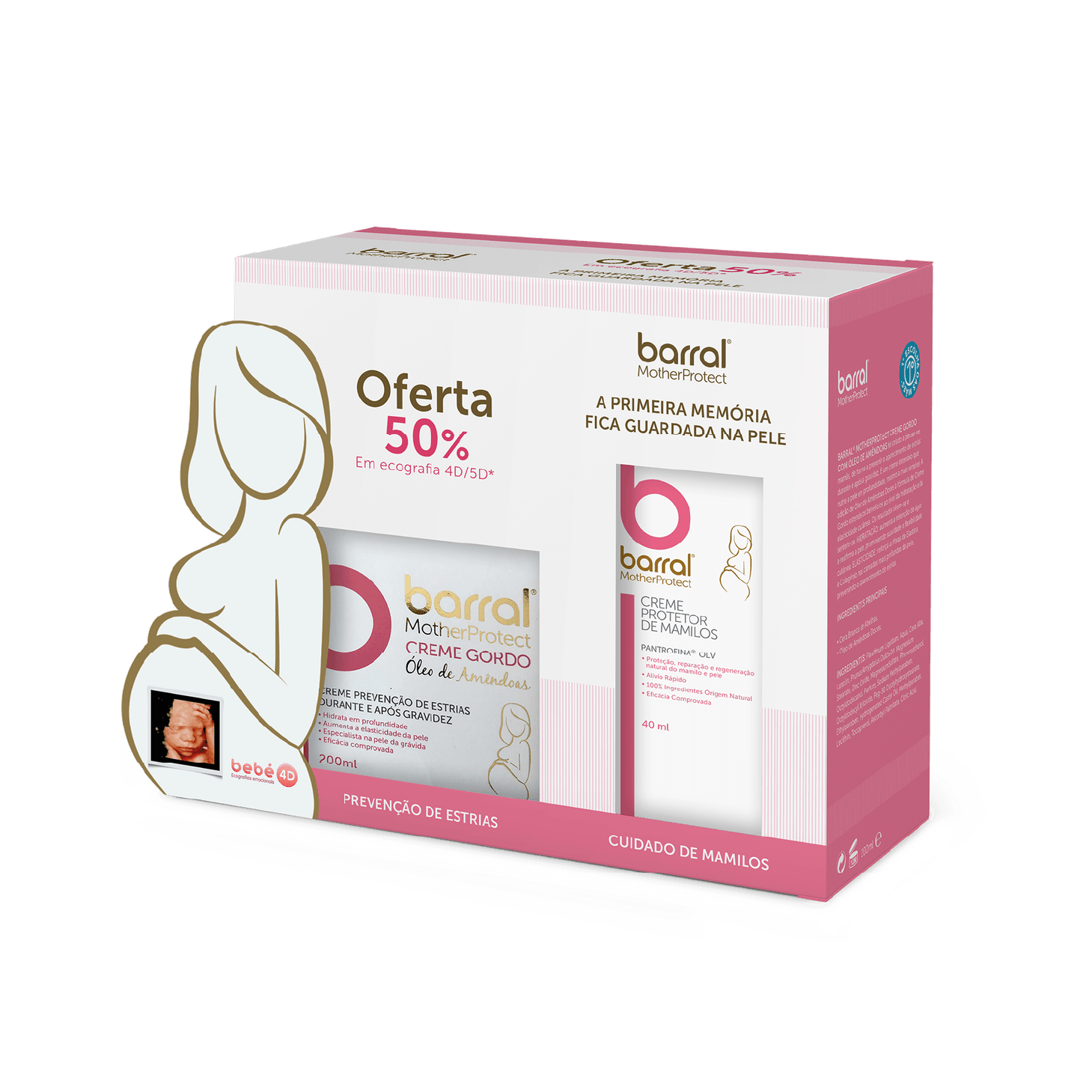 Barral MotherProtect Creme Gordo Óleo de Amêndoas 200ml + Creme Protetor de Mamilos 40ml