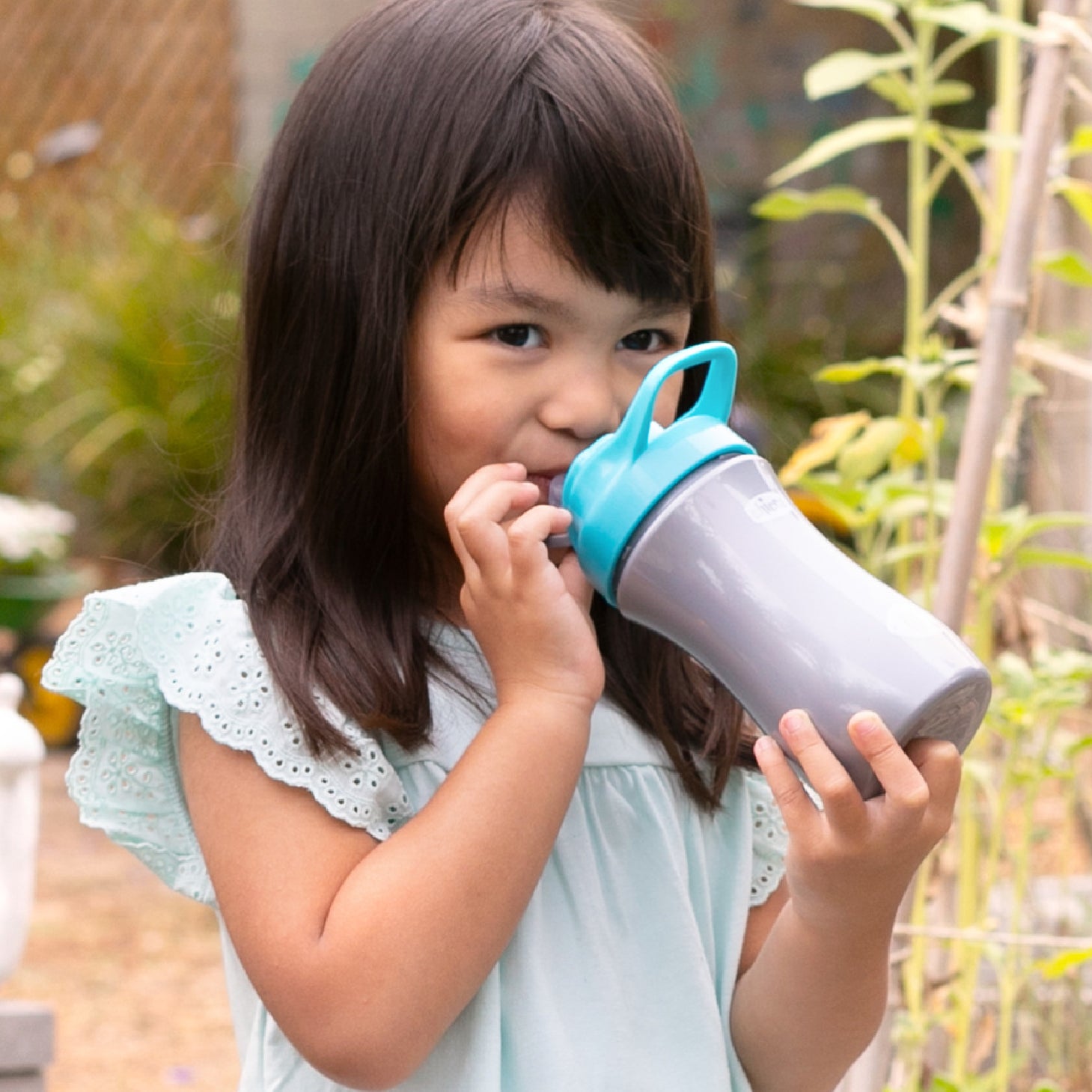 Vaso Pop-Up Chicco Azul 350ml +2 Años