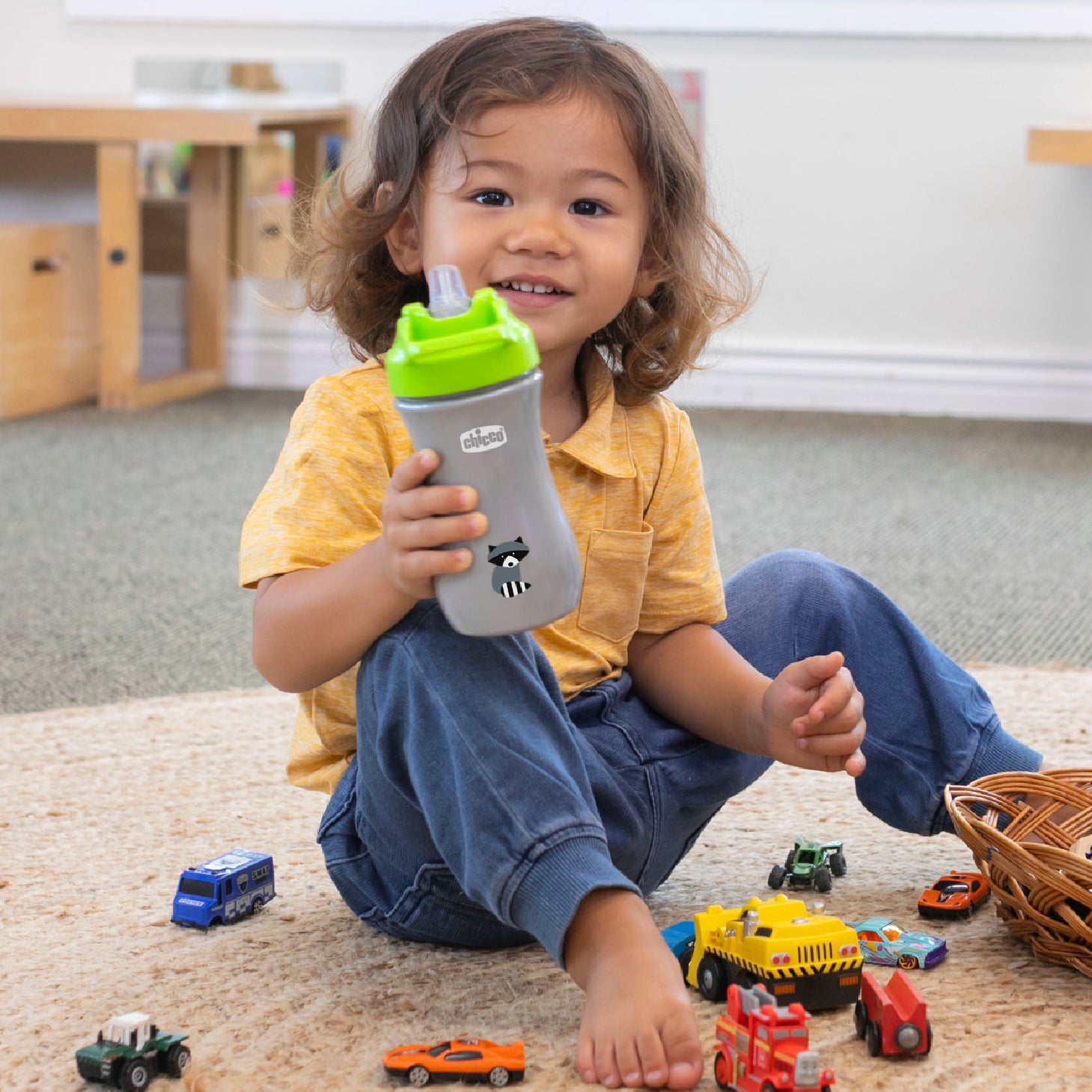Vaso Pop-Up Verde Chicco 350ml +2 Años