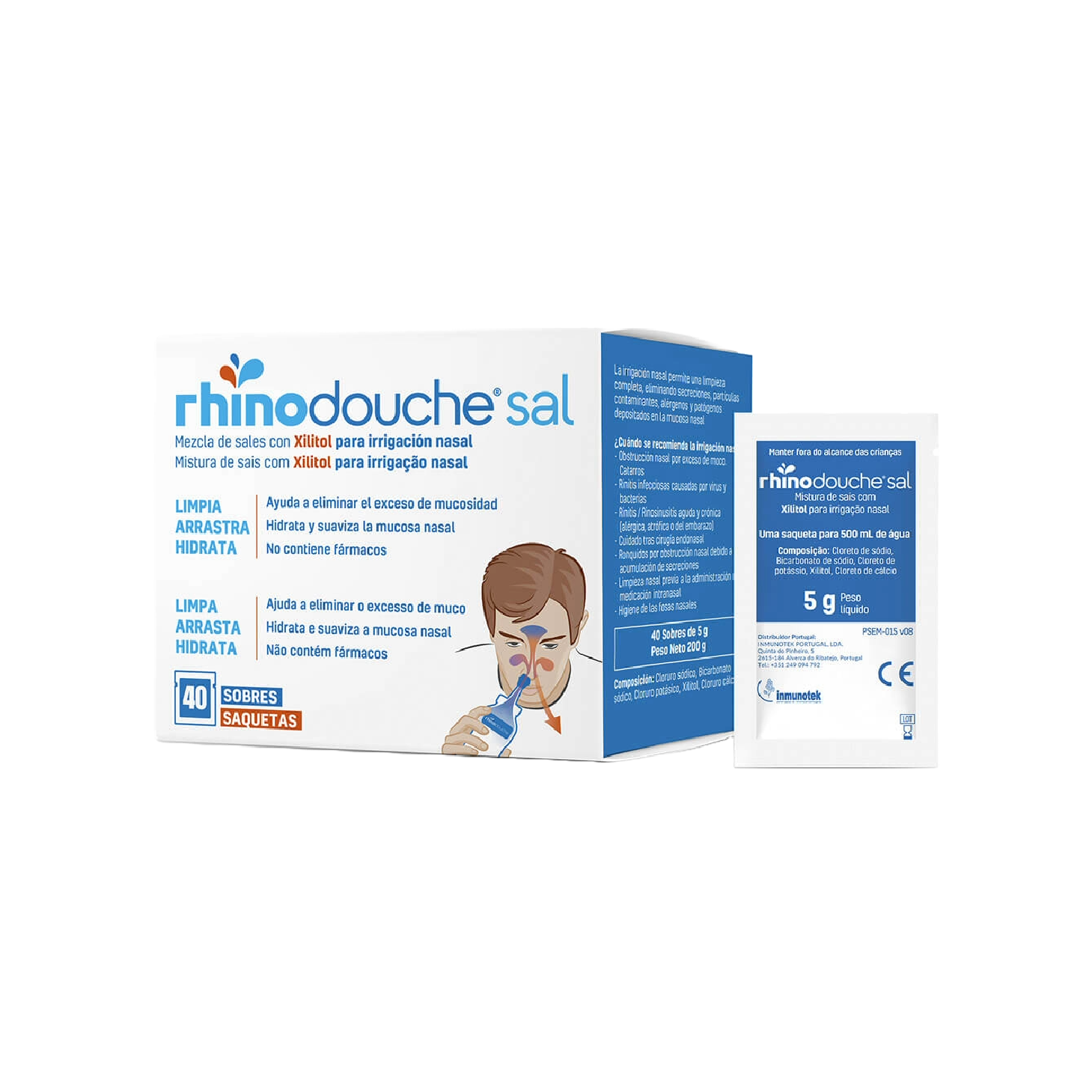 Rhinodouche Sal Lavagem Nasal 5g x 40 Saquetas