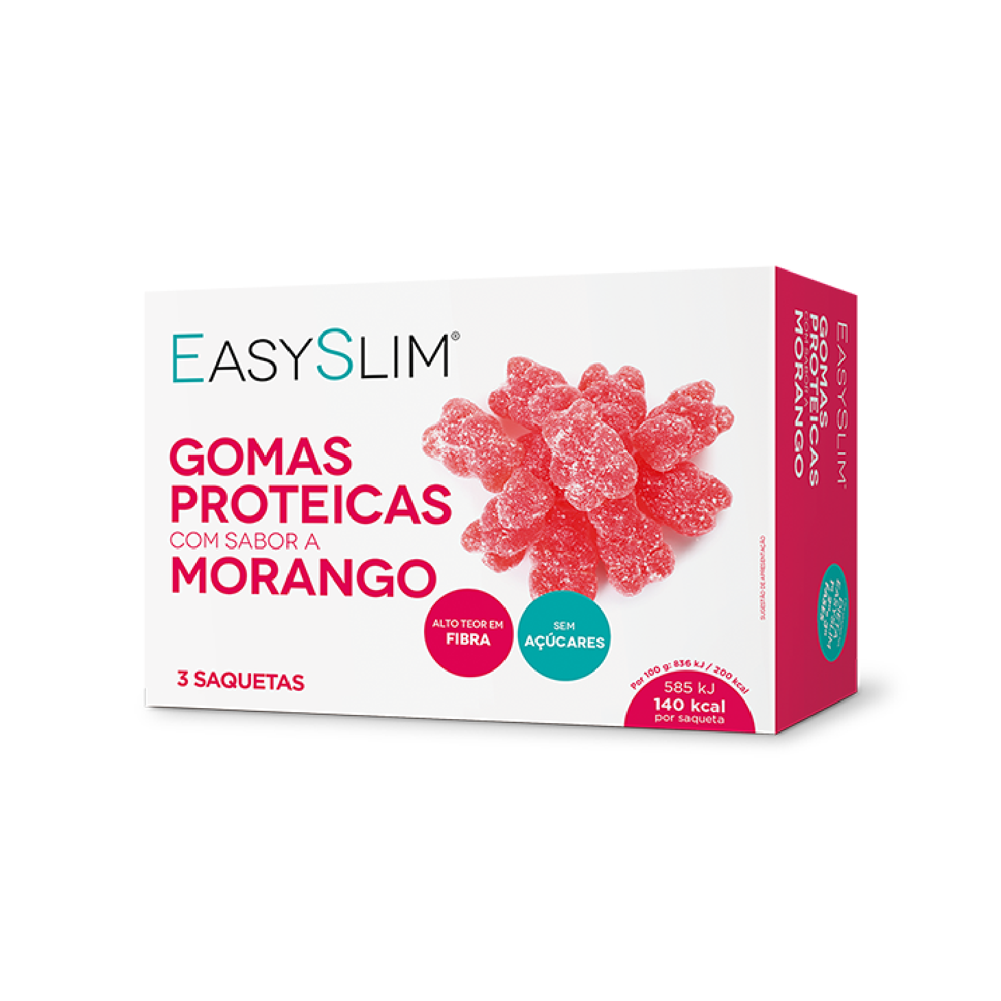 Easyslim Gomas Proteicas Morango 70g x 3 Saquetas