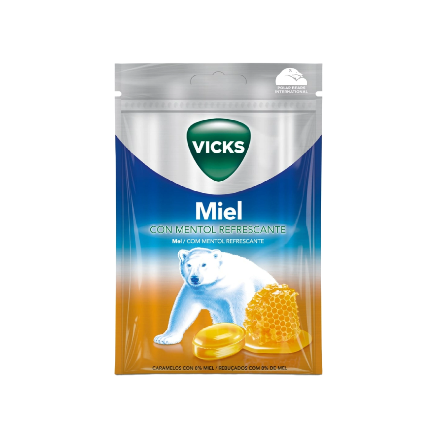 Vicks Mel 20 Rebuçados Com Mentol Refrescante 72g