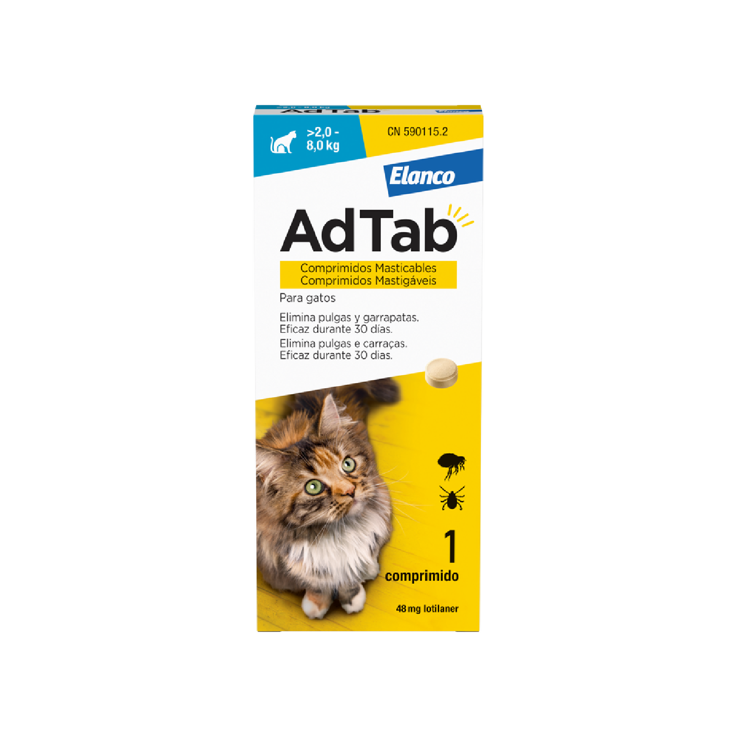 AdTab Gato >2-8kg 48mg x 1 Comprimido