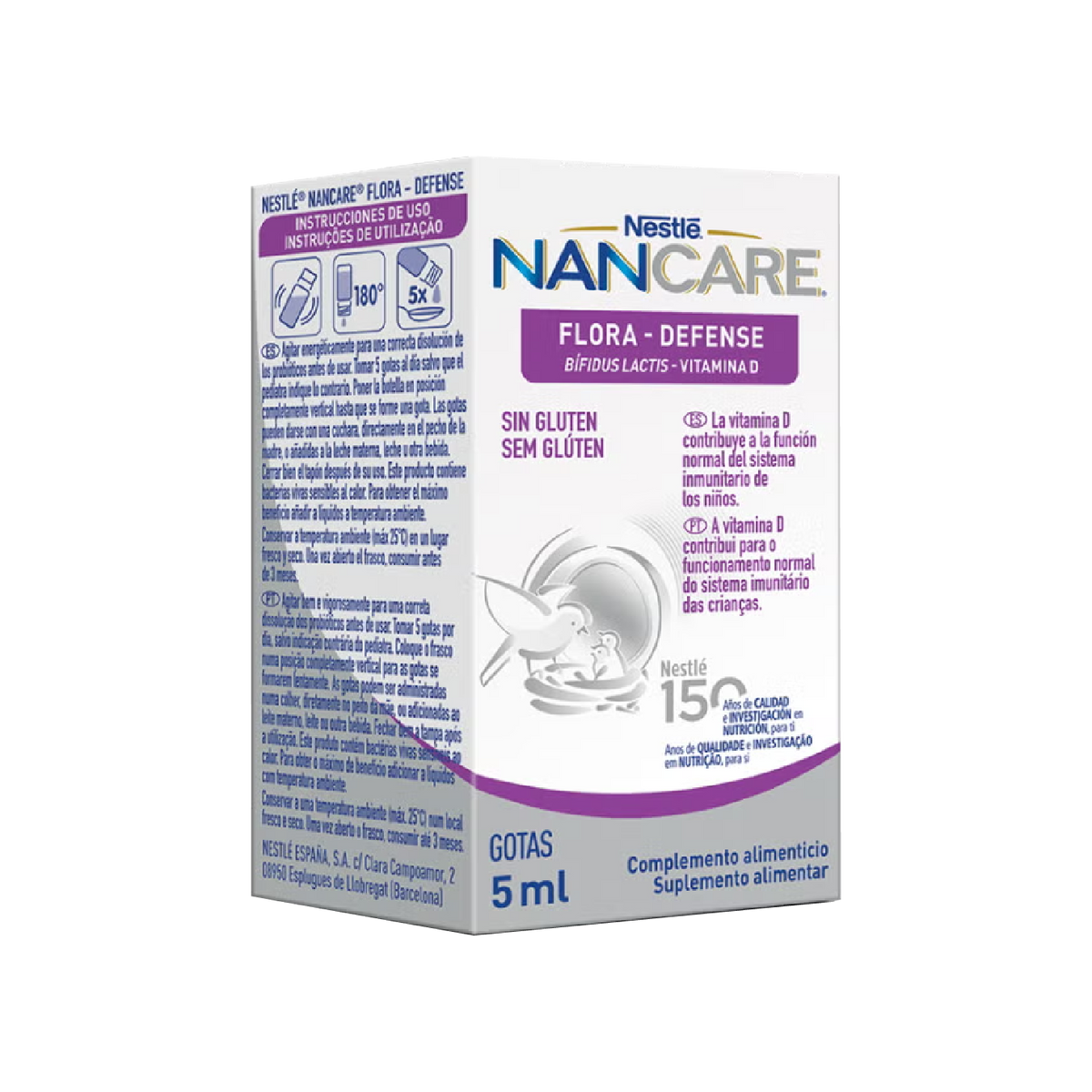 Nancare Flora-Defense Bífidus Lactis e Vitamina D Gotas 5ml