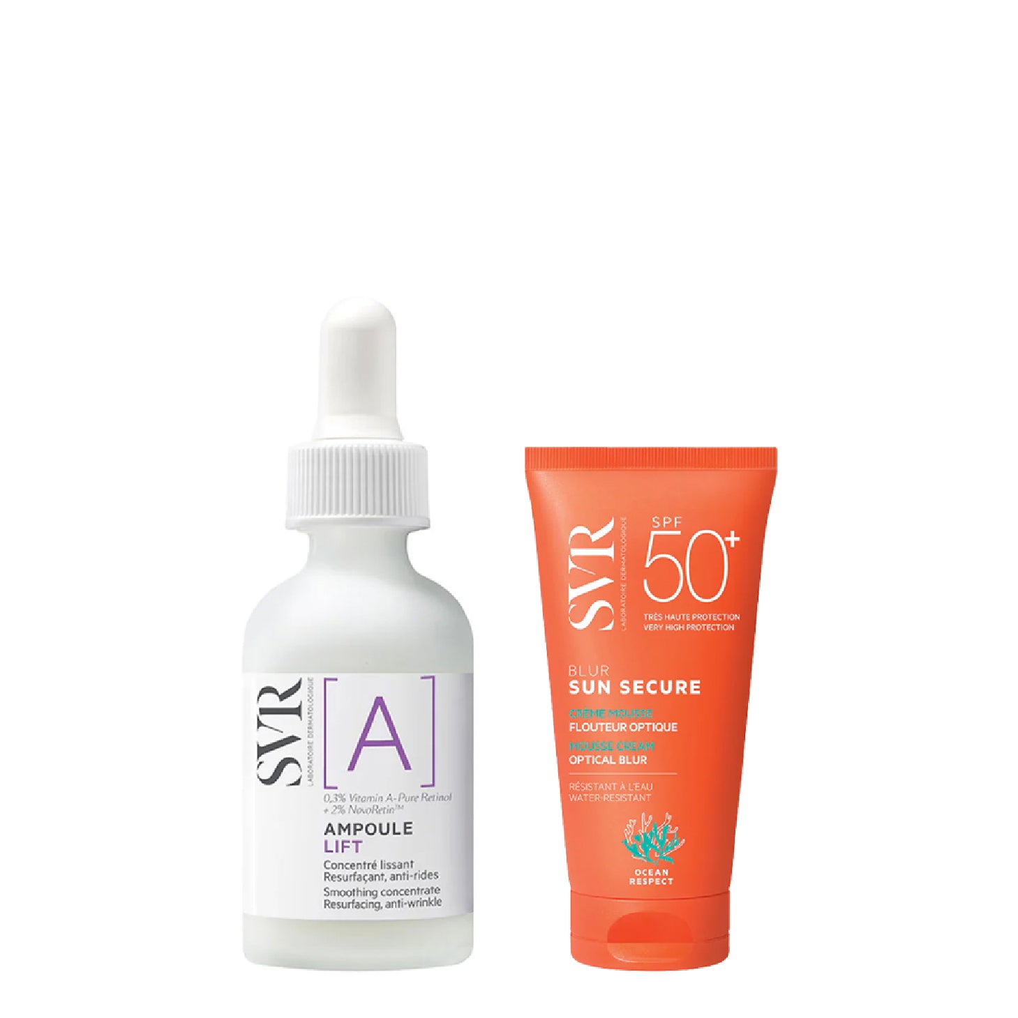 Set de regalo de ampollas SVR [A] Lift 30 ml + Sun Secure Blur sin perfume FPS 50+ 15 ml