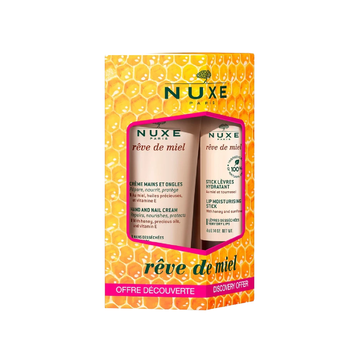 Nuxe Rêve De Miel Creme de Mãos 30ml + Stick Labial