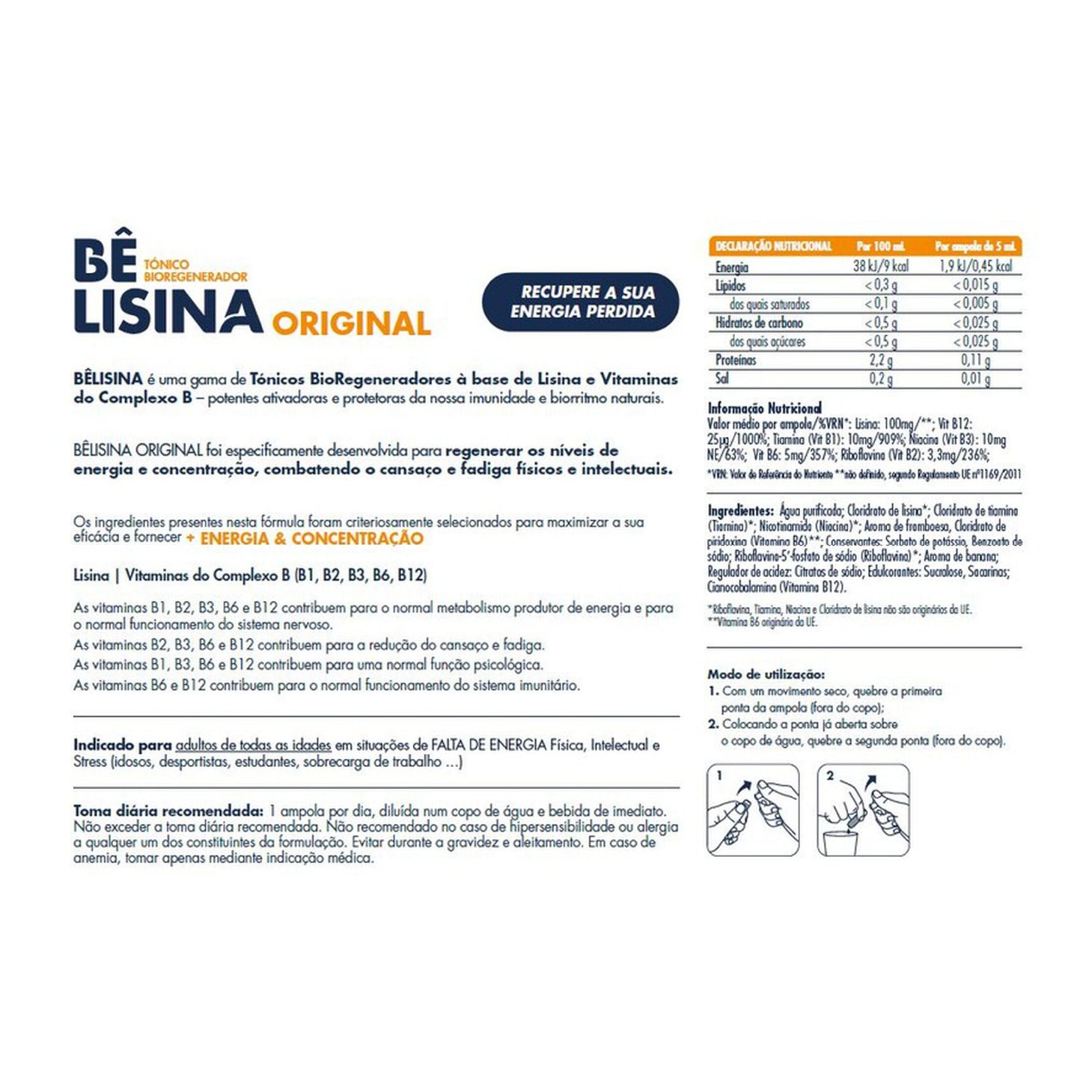 Bêlisina Original 5ml x 20 Ampolas