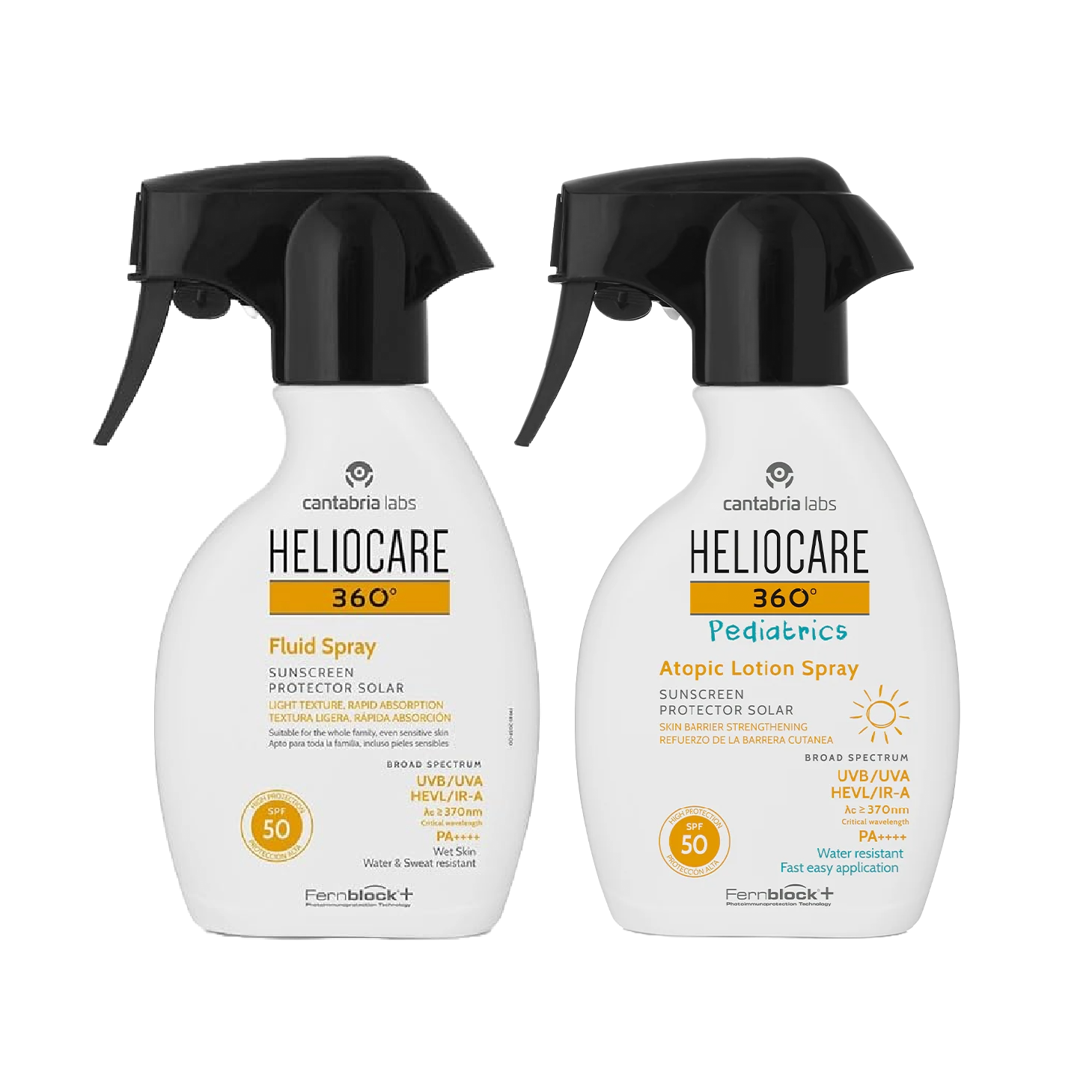 Heliocare 360º Fluido Spray 250ml + Loción Pediátrica Atópica Spray 250ml