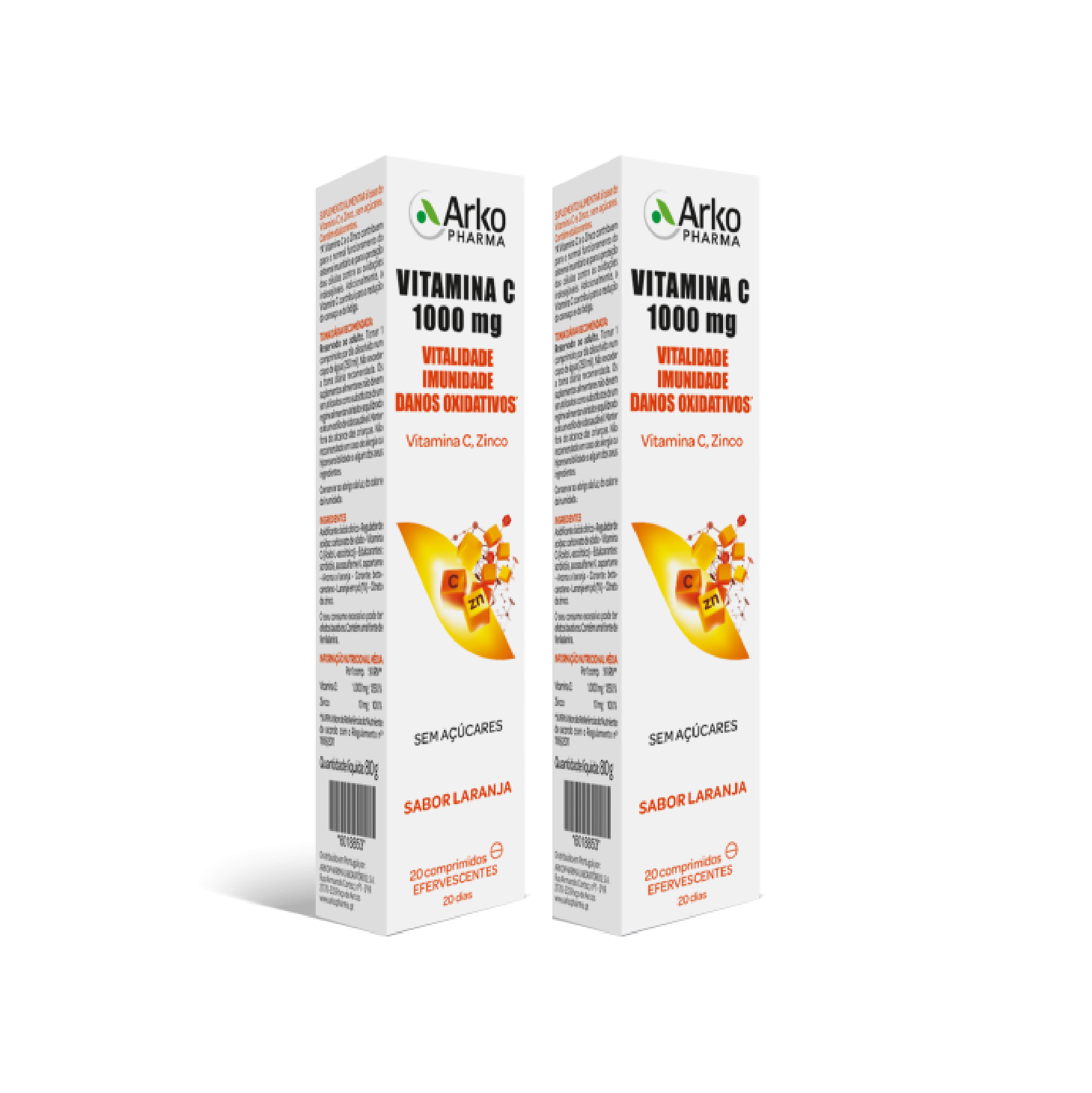 Arkopharma Vitamina C + D + Zinco 20 Comprimidos Efervescentes x 2 Unidades
