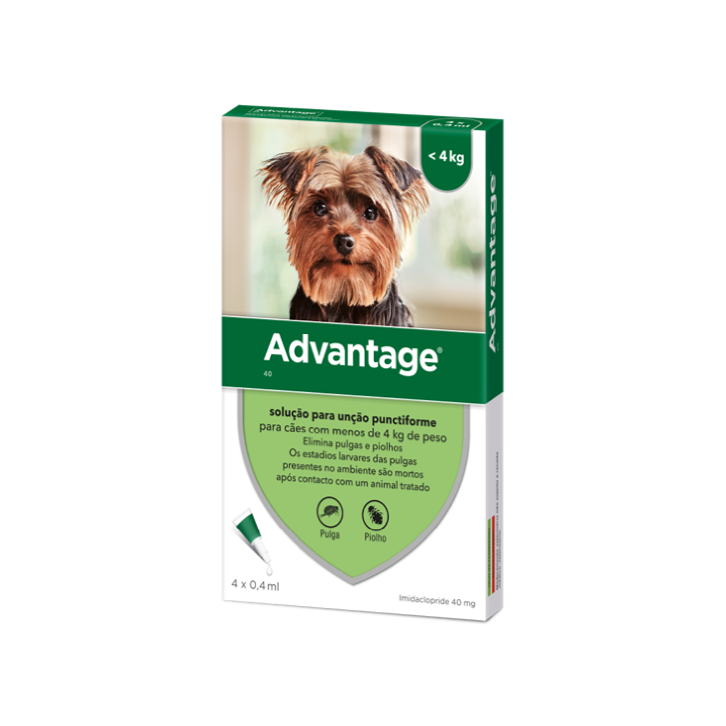 Advantage Cão Pipetas 0,4ml <4kg x 4 Unidades