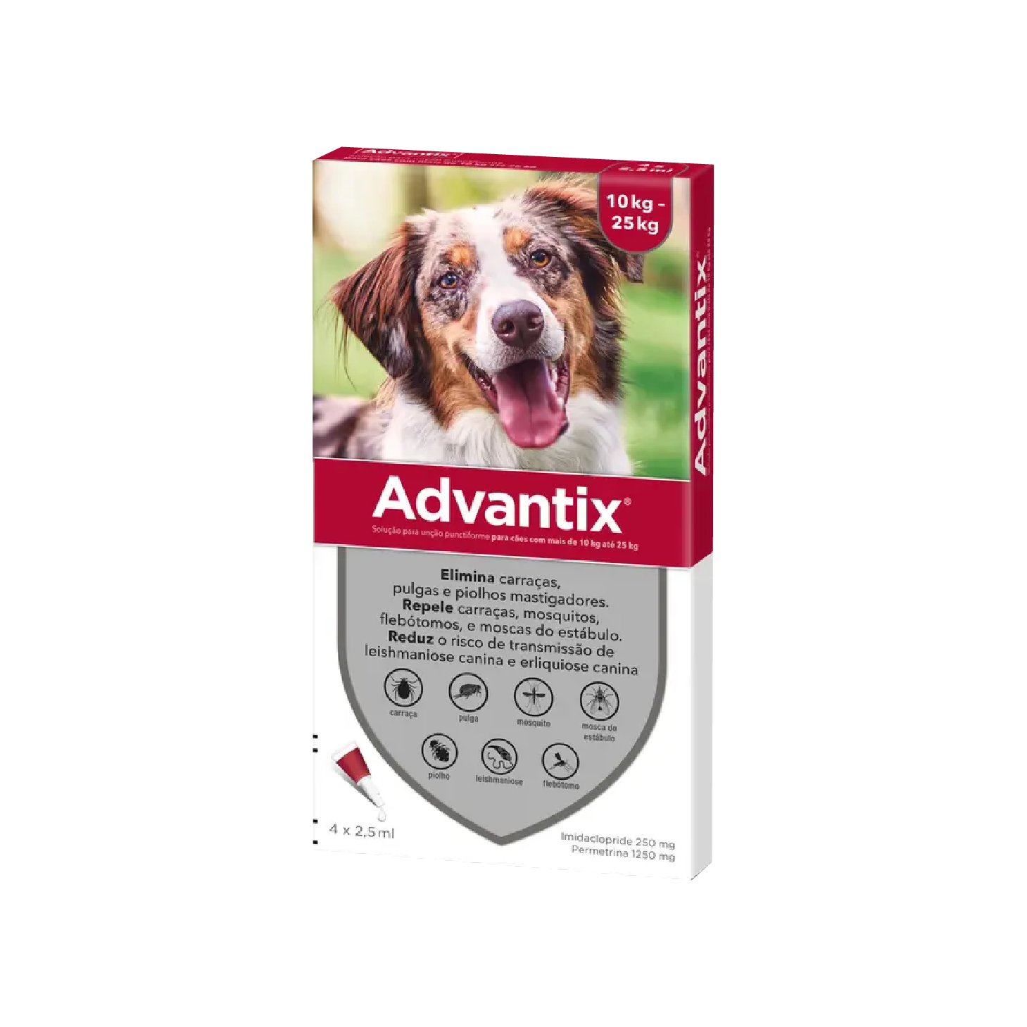 Advantix Cão Pipetas 2,5ml 10-25kg x4 Unidades