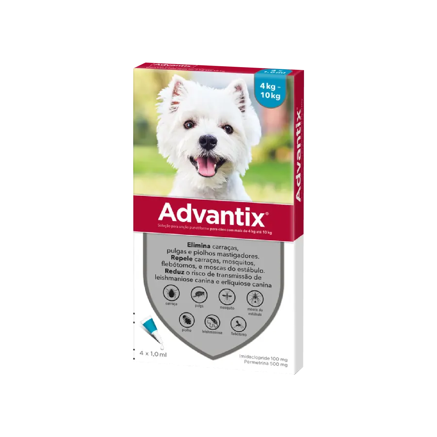 Advantix Cão Pipetas 1ml 4-10kg x4 Unidades