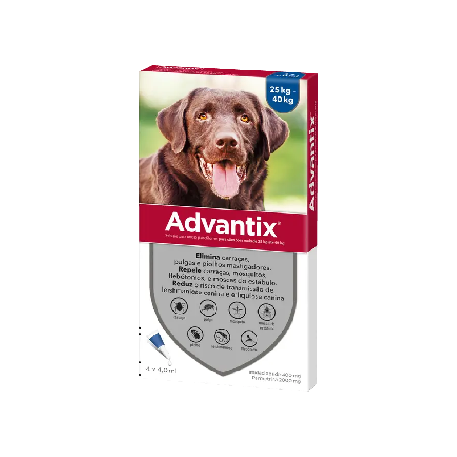 Advantix Cão Pipetas 4ml 25-40kg x4 Unidades