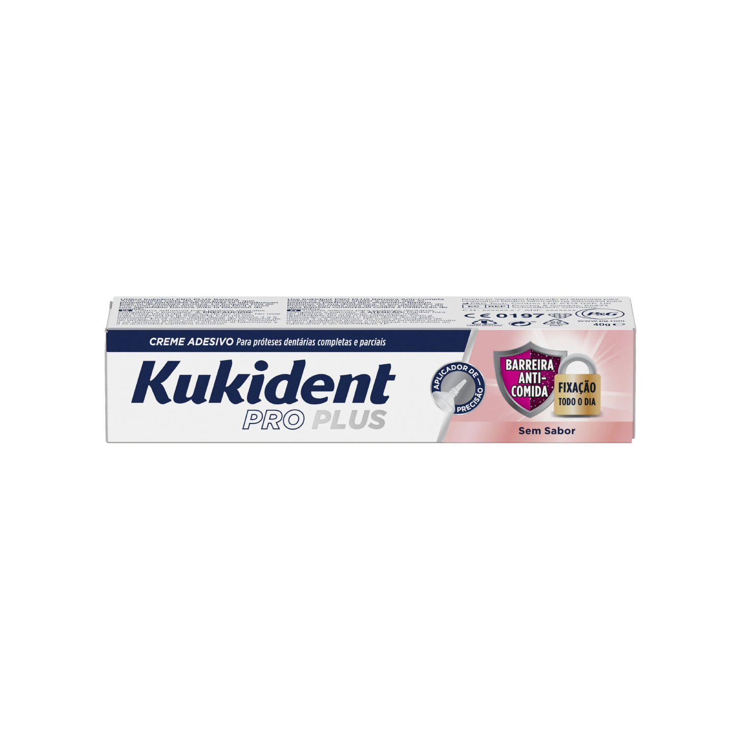 Crema adhesiva antibacteriana Kukident Pro Plus sin sabor, 40 g