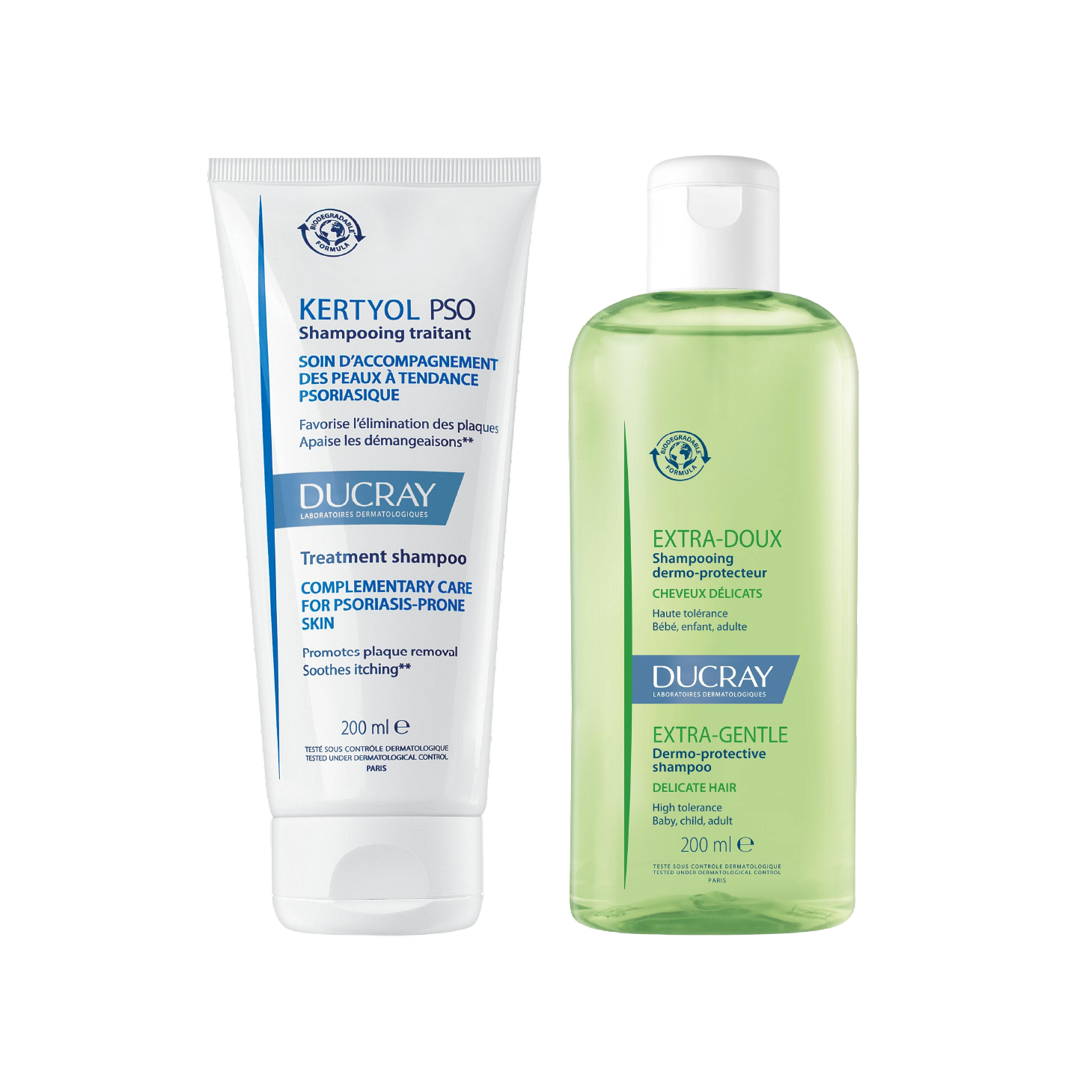 Ducray Kertyol PSO Champô Reequilibrante 200ml + Extra Doux Champô 200ml