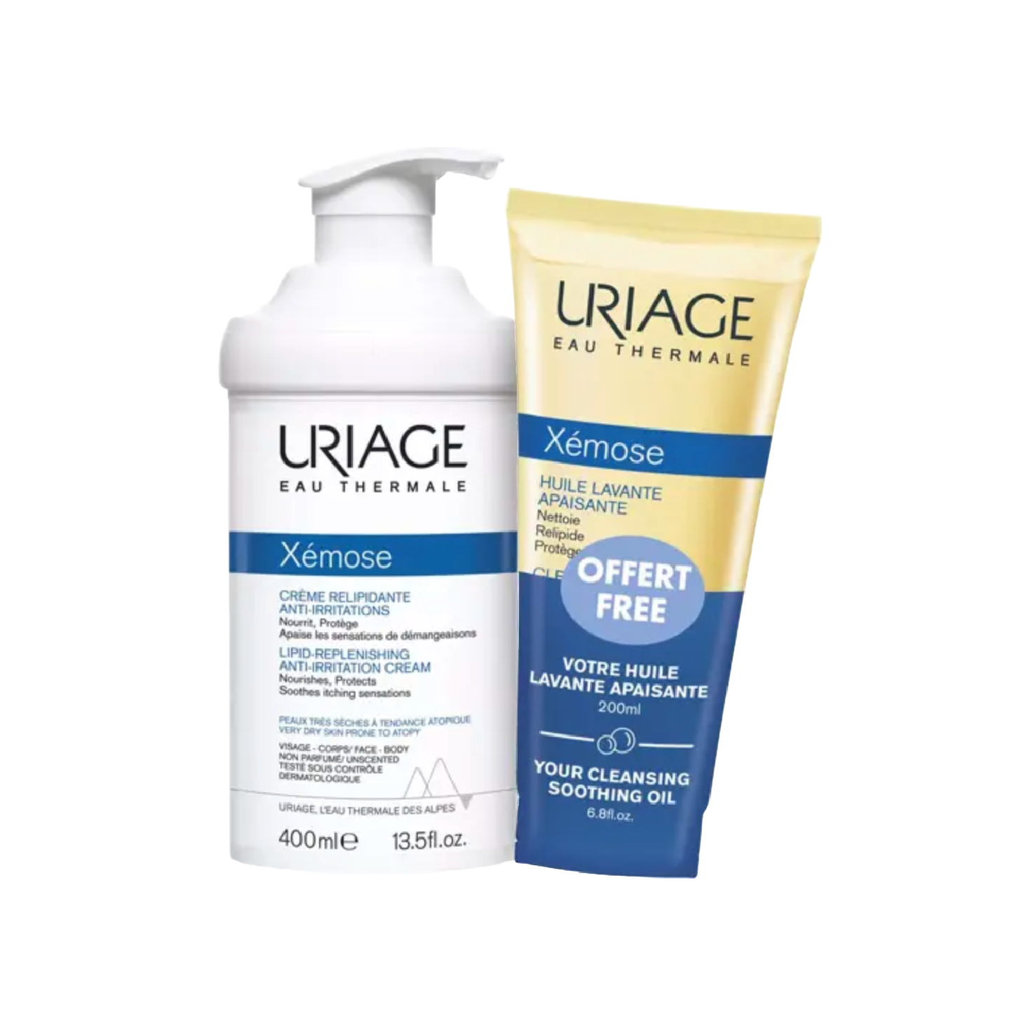 Uriage Xémose Creme Relipidante 400ml + Óleo de Limpeza 200ml
