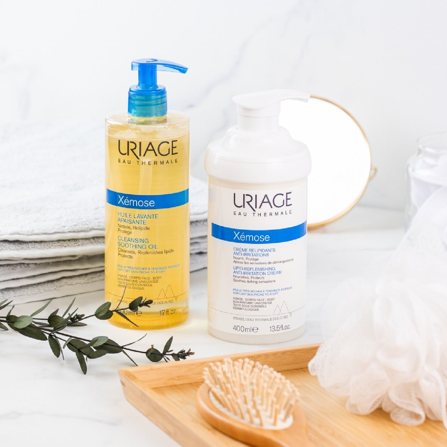 Uriage Xémose Creme Relipidante 400ml + Óleo de Limpeza 200ml