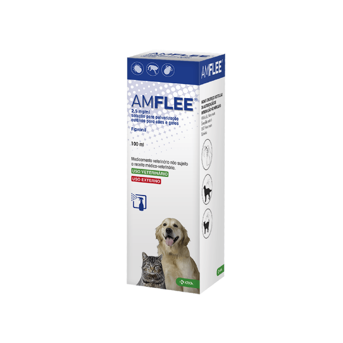 Amflee Spray Antiparasitário Cães e Gatos 2,5mg/ml 100ml