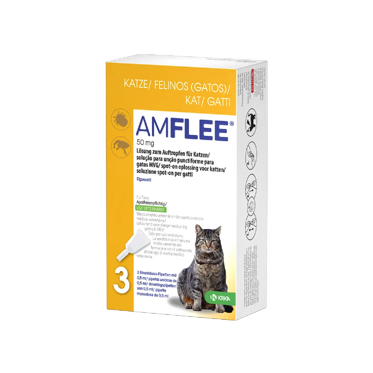 Amflee Gato Pipeta 50mg x 3 Unidades