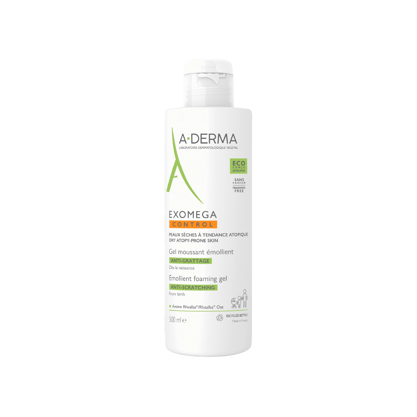 Gel espumoso emoliente A-Derma Exomega Control 500 ml