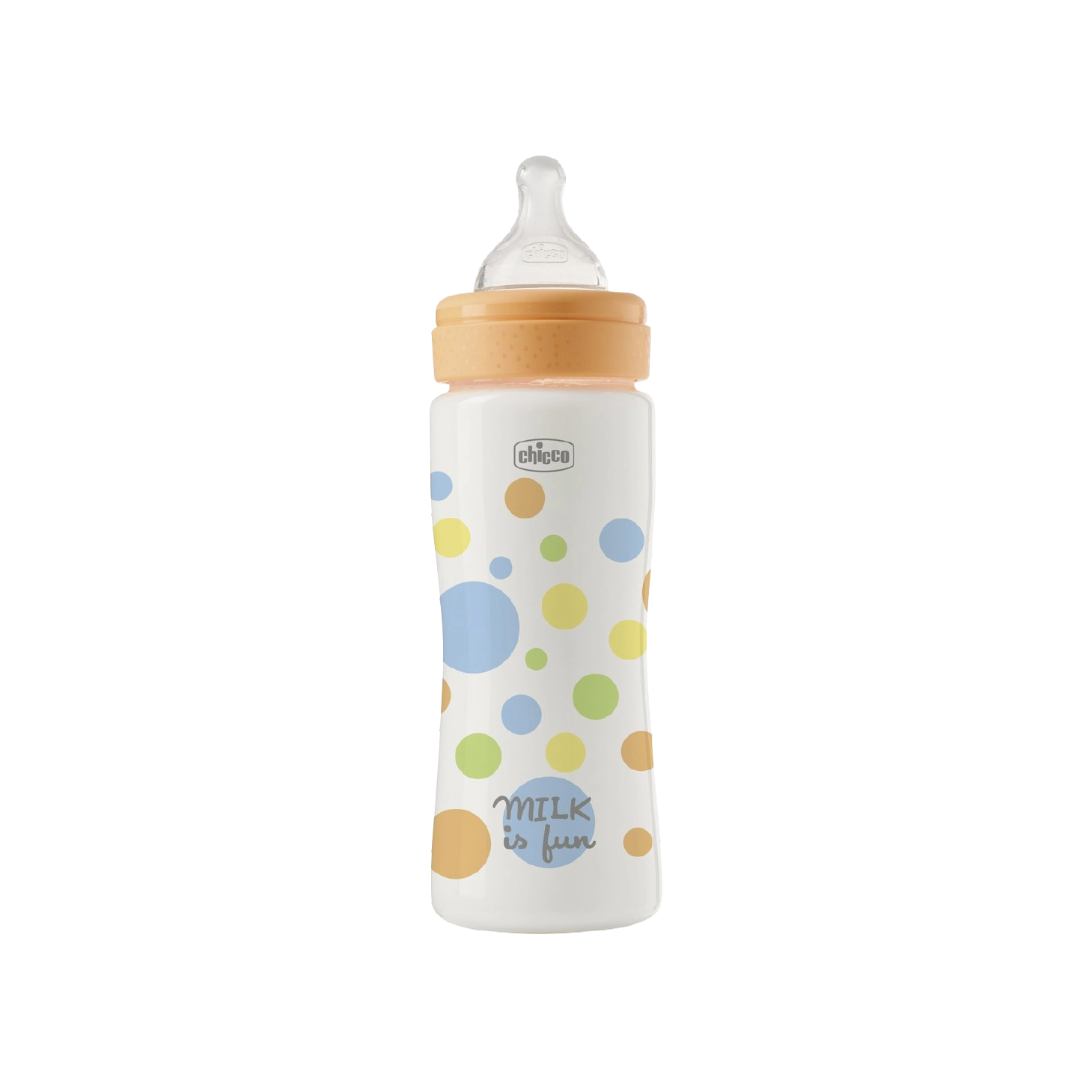 Chicco Perfect Easy Biberão Laranja "Milk is fun" 330ml +4 Meses