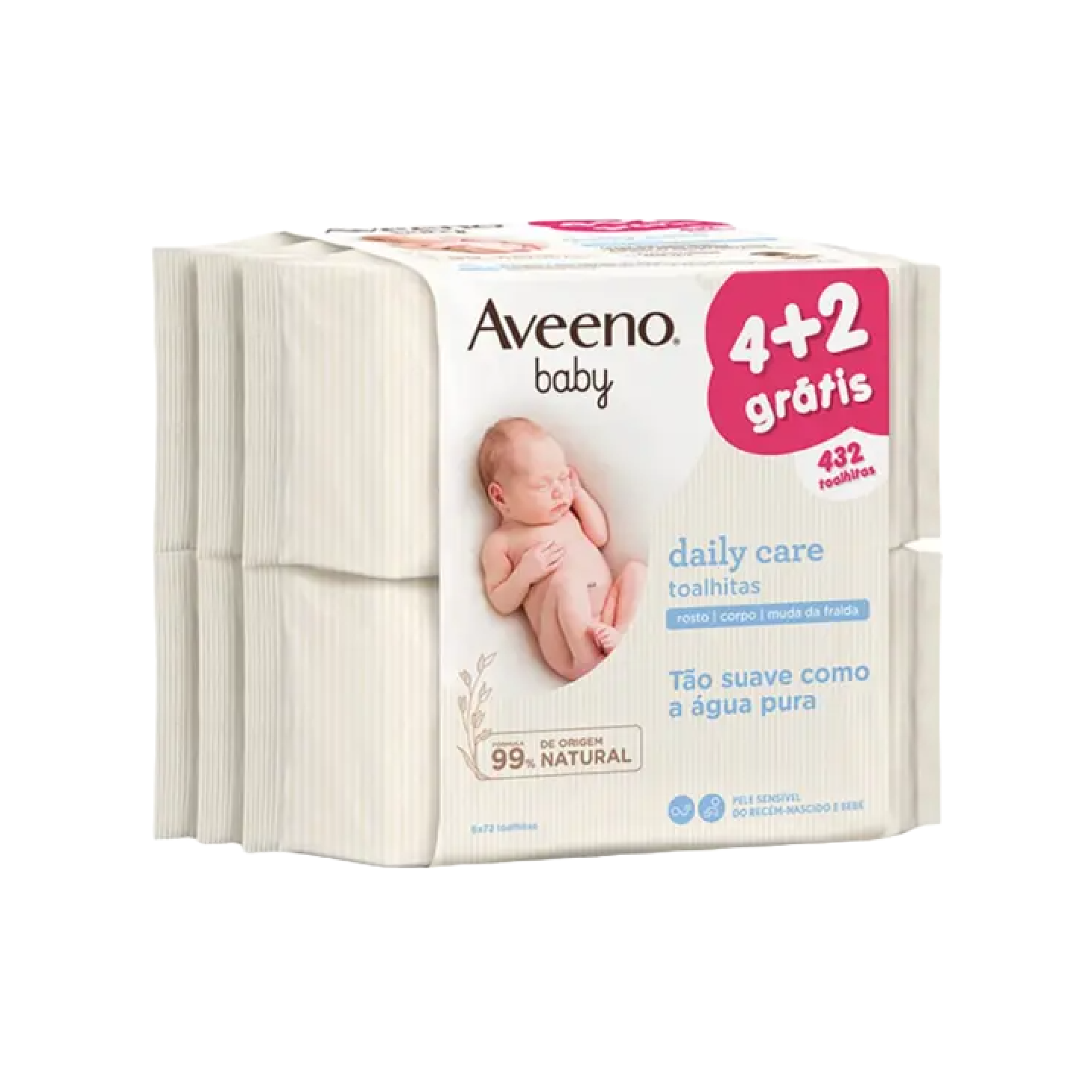 Aveeno Baby 72 Toalhitas de Limpeza x 6 Unidades