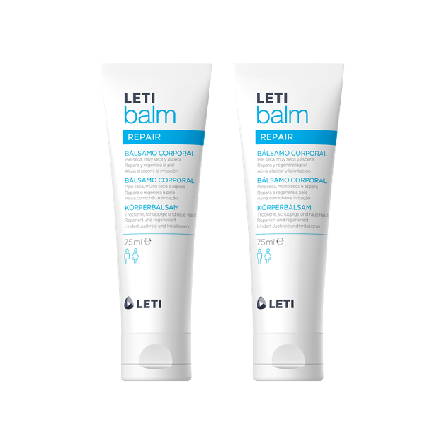 Bálsamo corporal reparador Letibalm 75 ml x 2 unidades