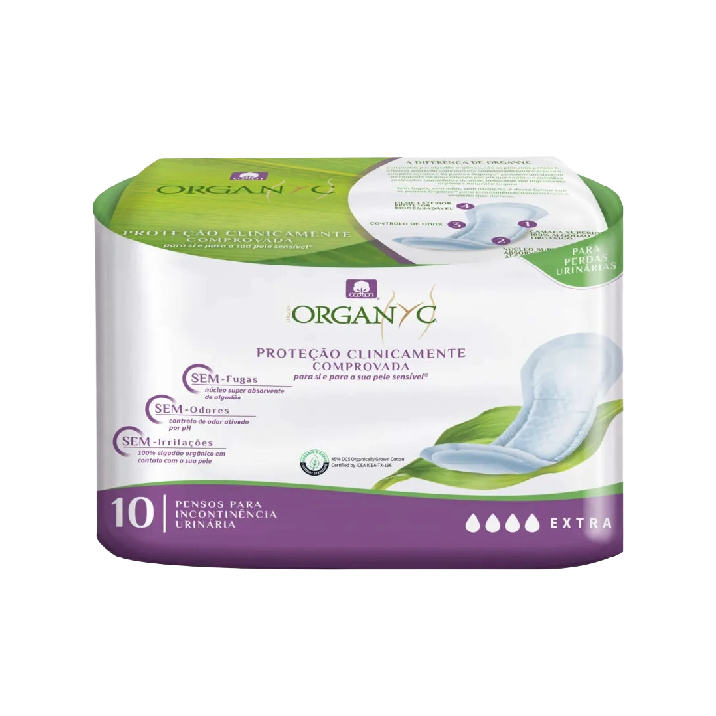 Organyc Penso Extra para Incontinência Urinária x 10 Unidades