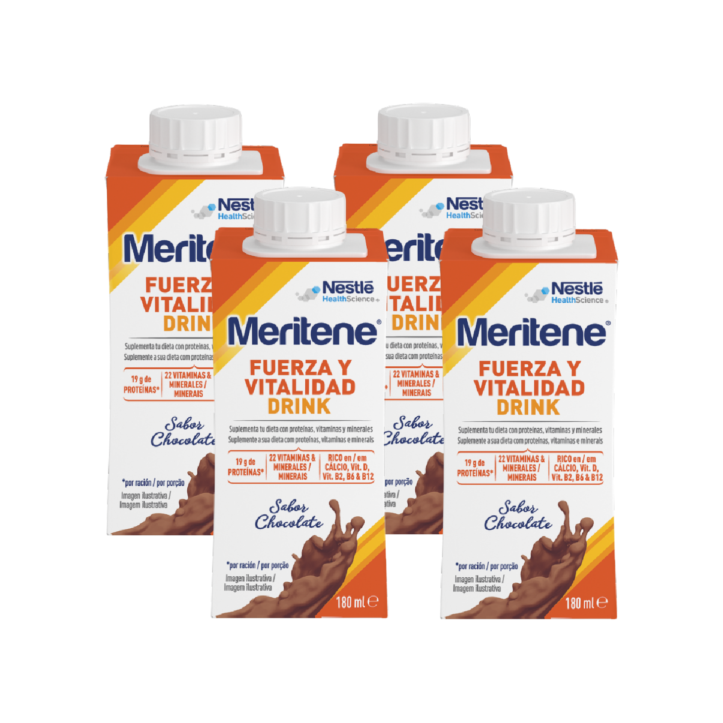 Meritene Força e Vitalidade Drink Chocolate 180ml x 4 Unidades