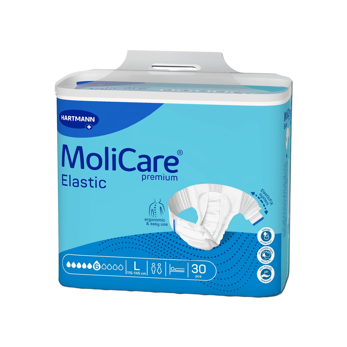 MoliCare Elastic 6 Gotas Fralda L 30 Unidades