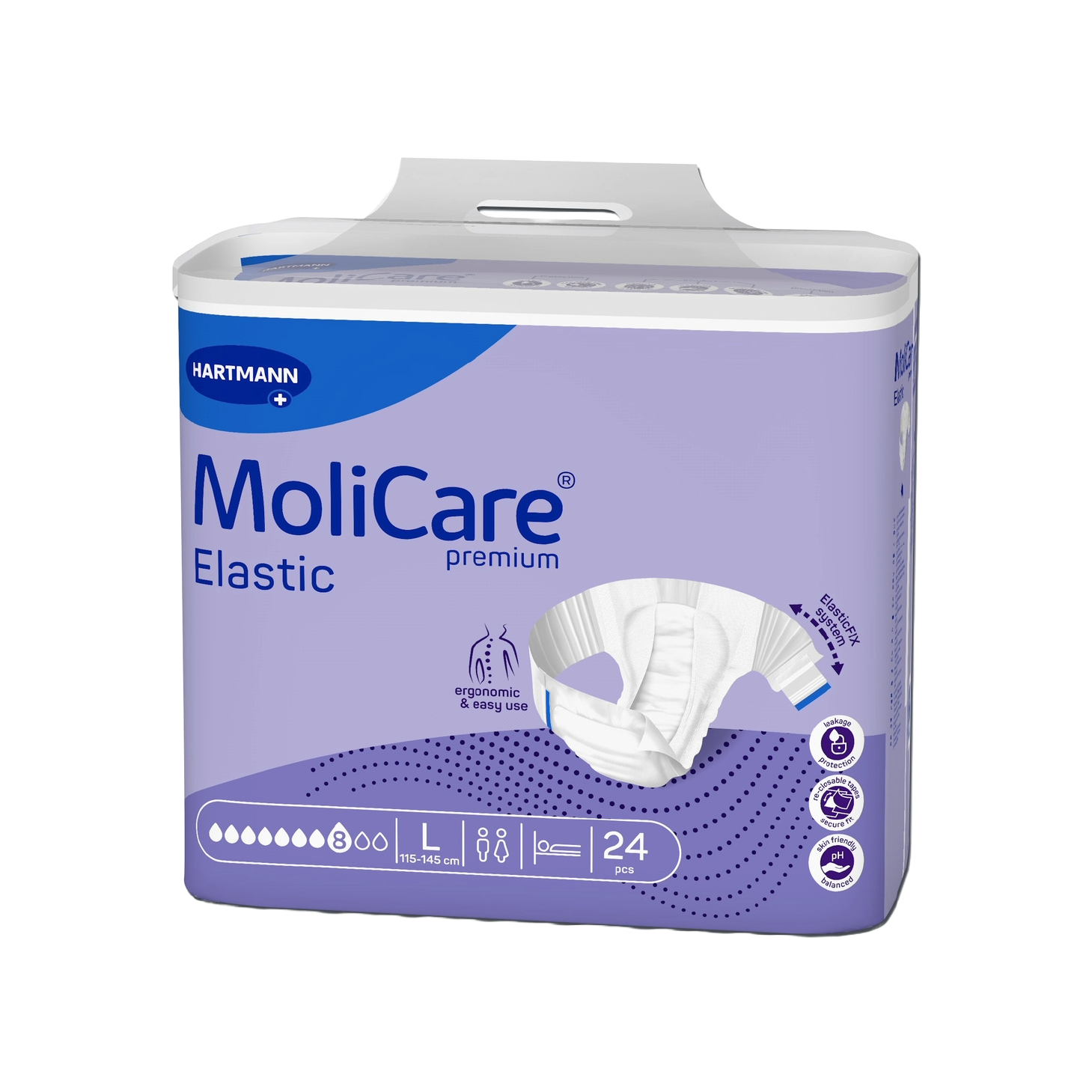 MoliCare Elastic 8 Gotas Fralda L 24 Unidades