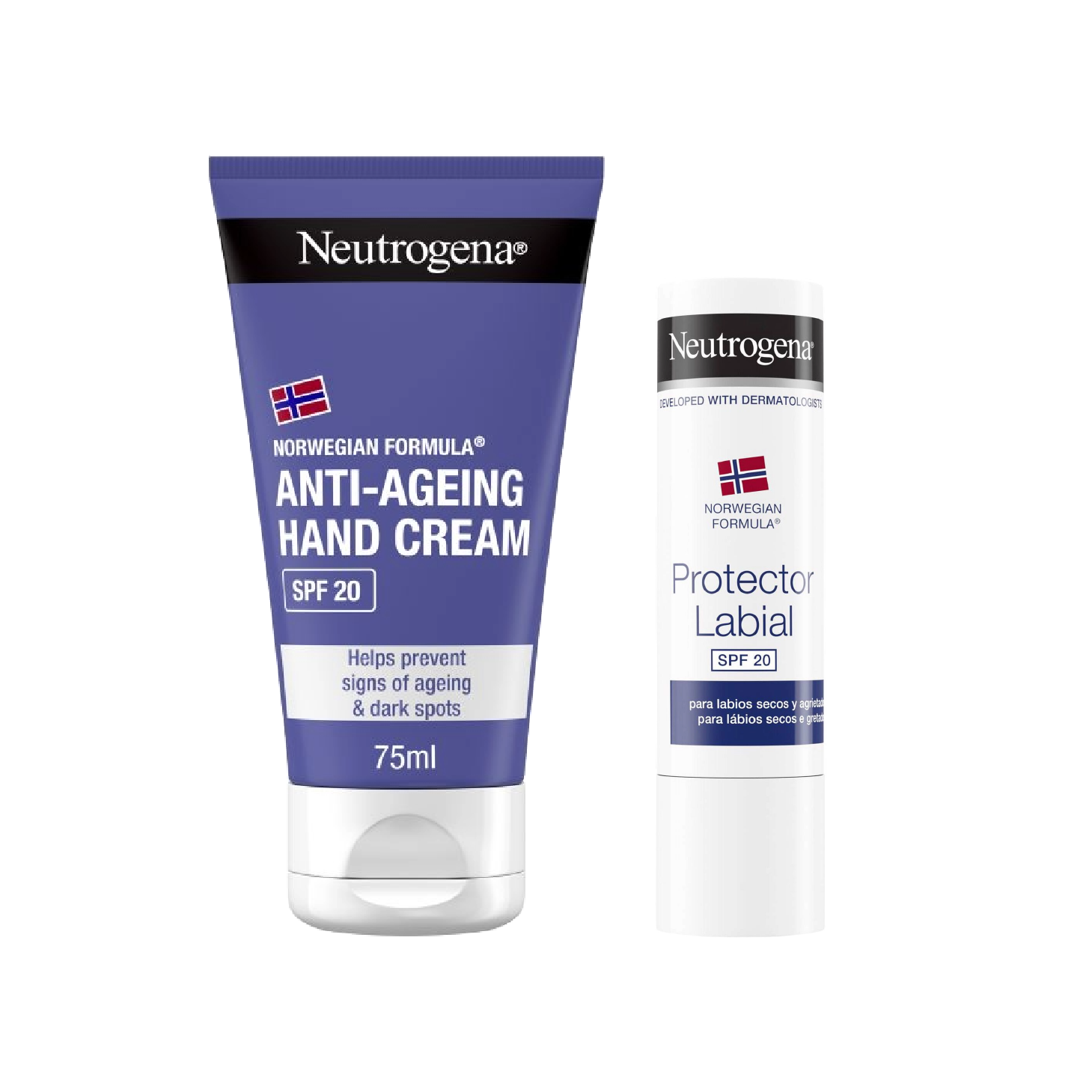 Neutrogena Creme de Mãos Antienvelhecimento SPF20 75ml + Stick Labial 4,8g SPF20