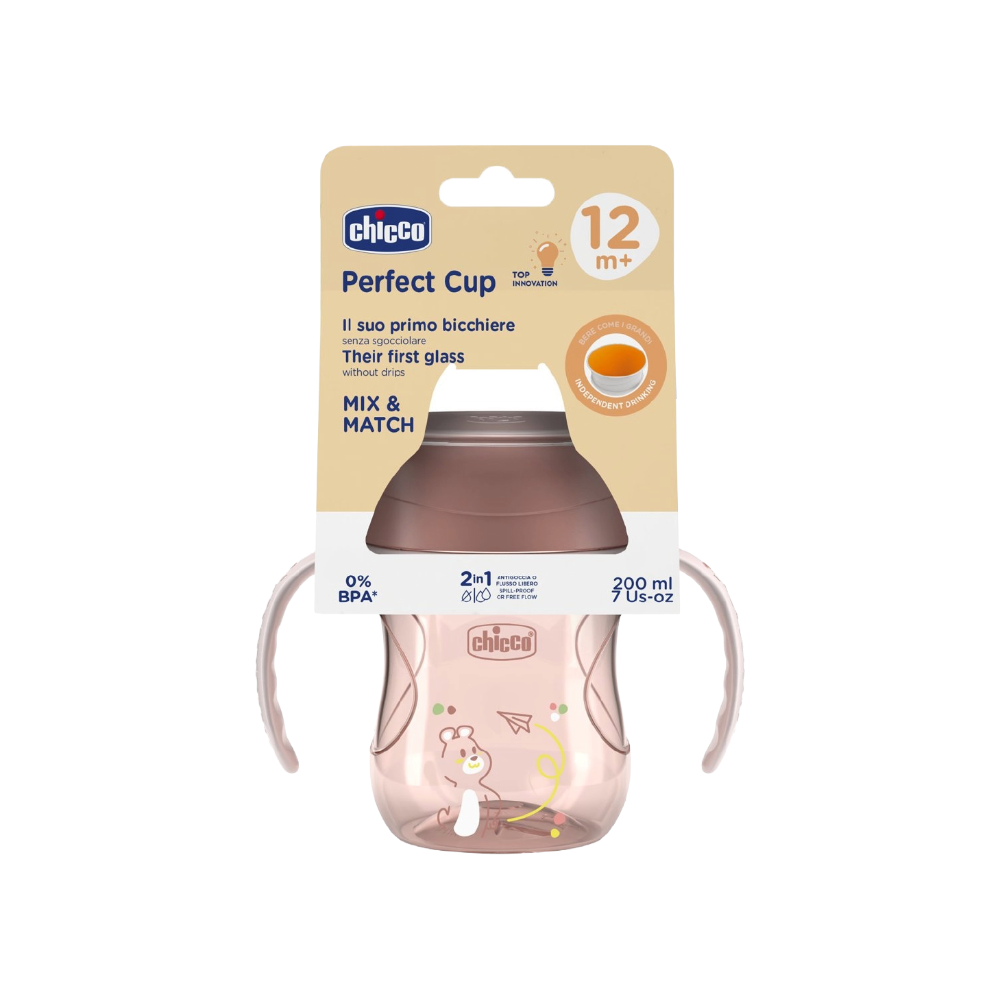 Chicco Copo de Refeição 360º Rosa +12 Meses