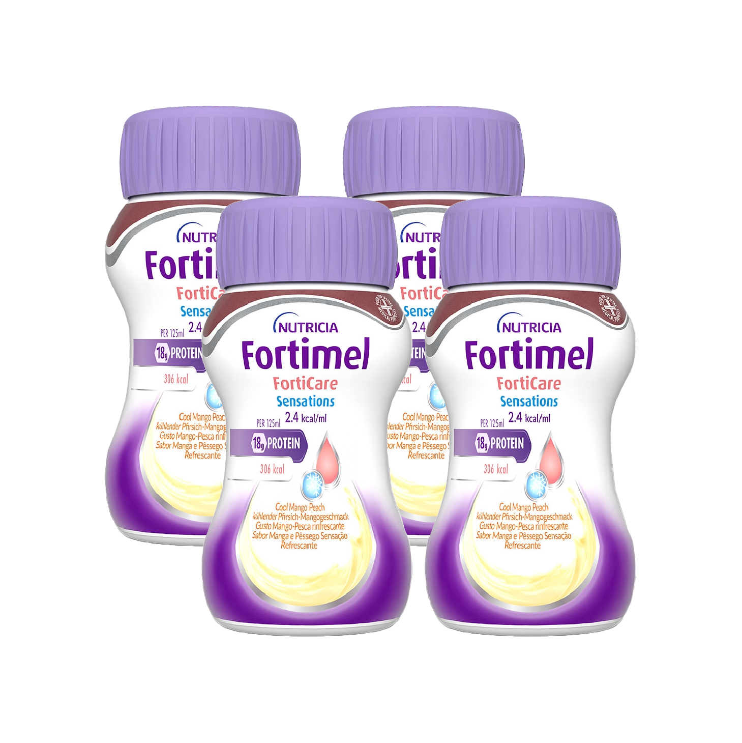Fortimel Forticare Sensations Pêssego e Manga 125ml x 4 Unidades