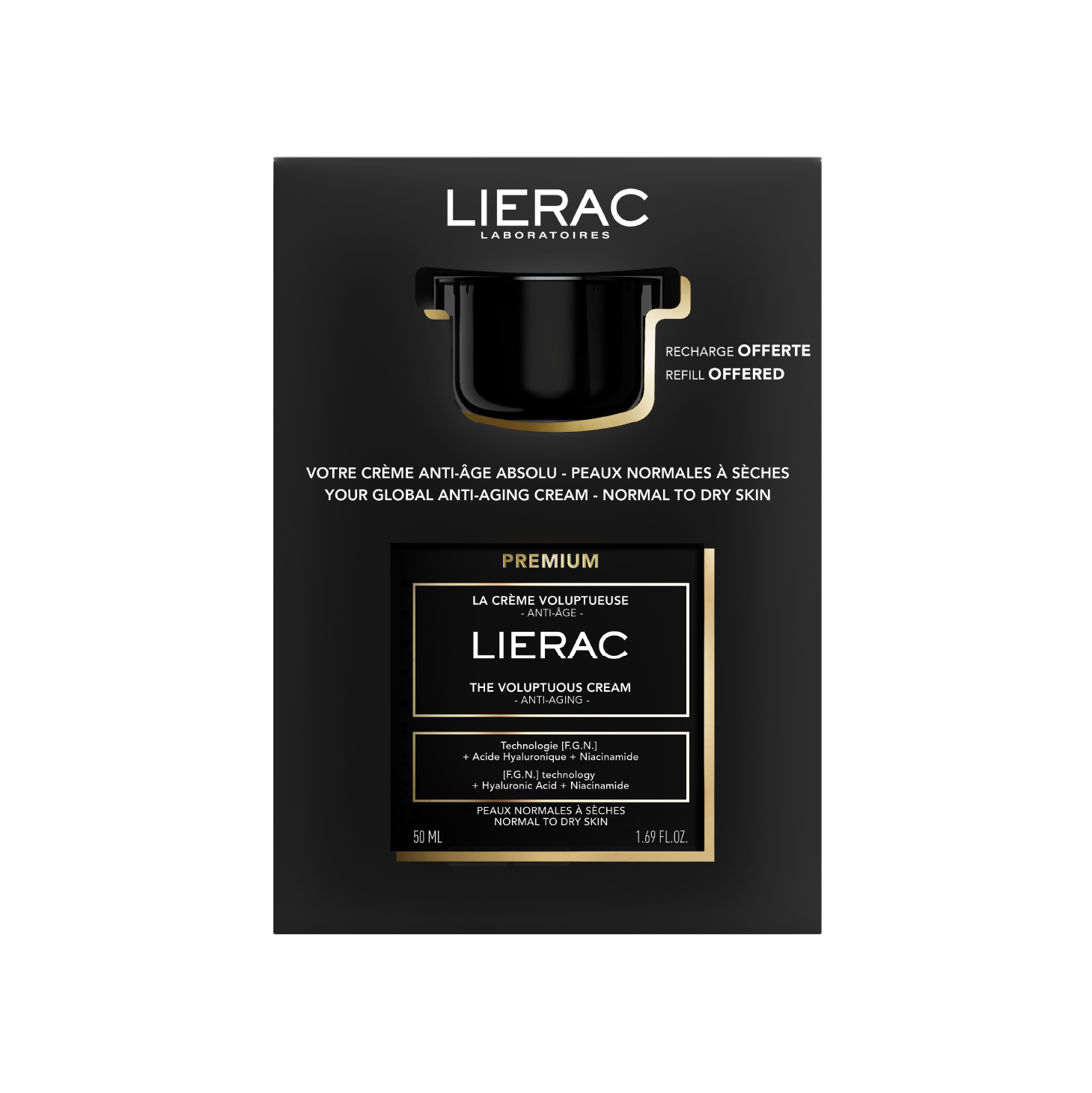 Lierac Estuche de Regalo Crema Voluptuosa Premium 50ml + Recambio 50ml