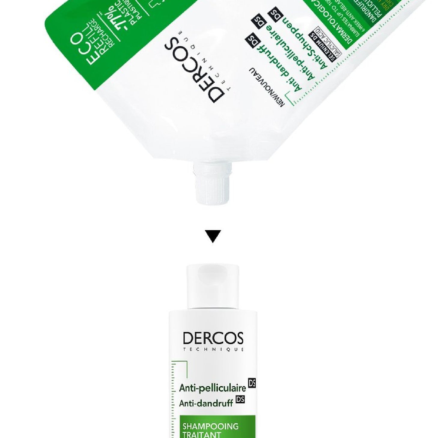 Vichy Dercos Anticaspa DS Champô Cabelo Seco 390ml + Refill 500ml