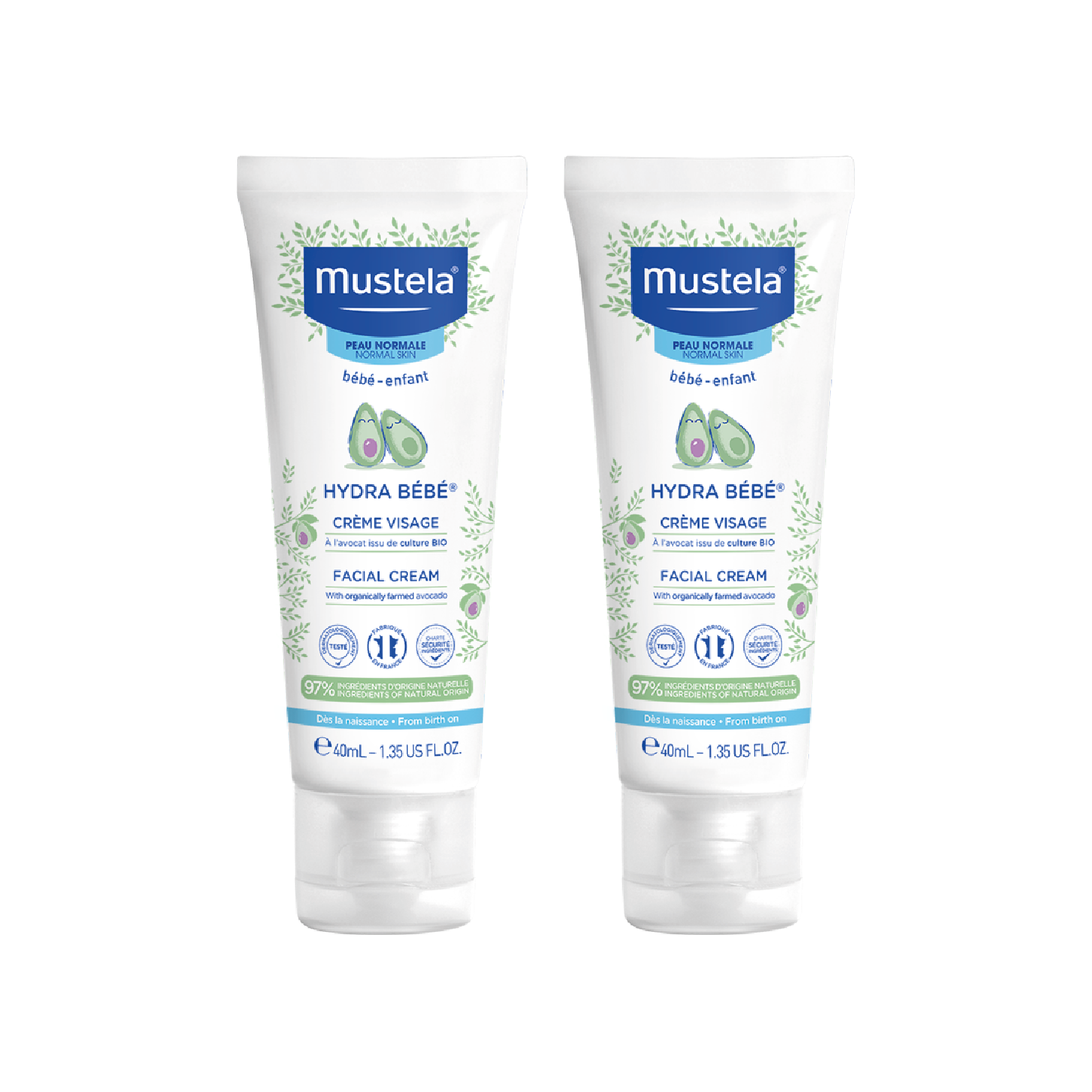 Mustela Hydra Bebé Creme de Rosto 40ml x 2 Unidades
