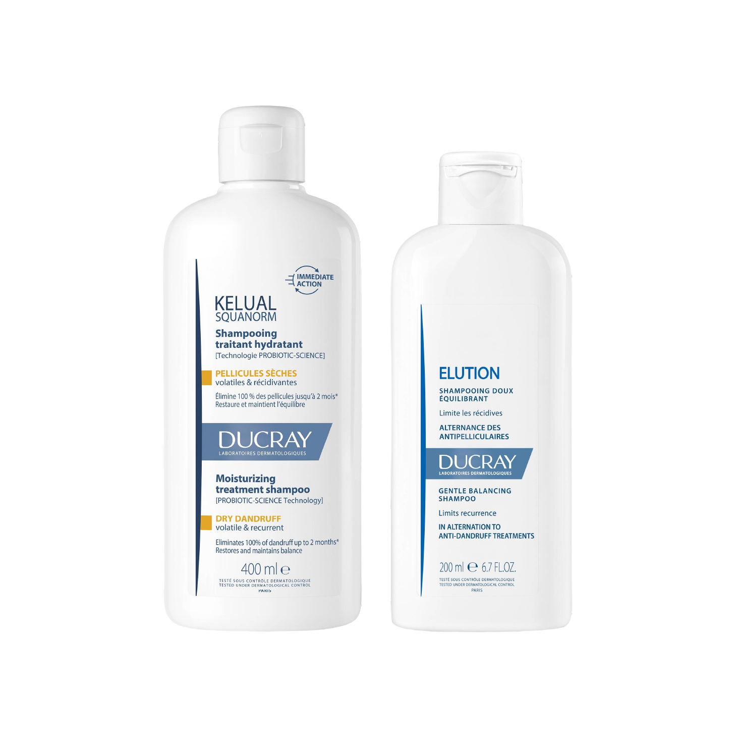 Ducray Kelual Squanorm Champô Caspa Seca 400ml + Elution Champô 200ml