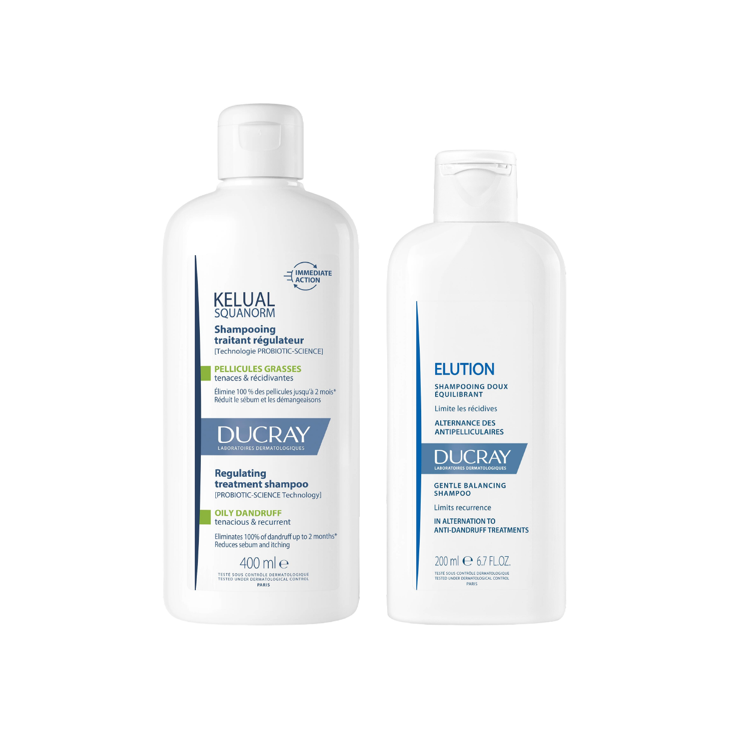 Ducray Kelual-Squanorm Champô Caspa Oleosa 400ml + Elution Champô 200ml