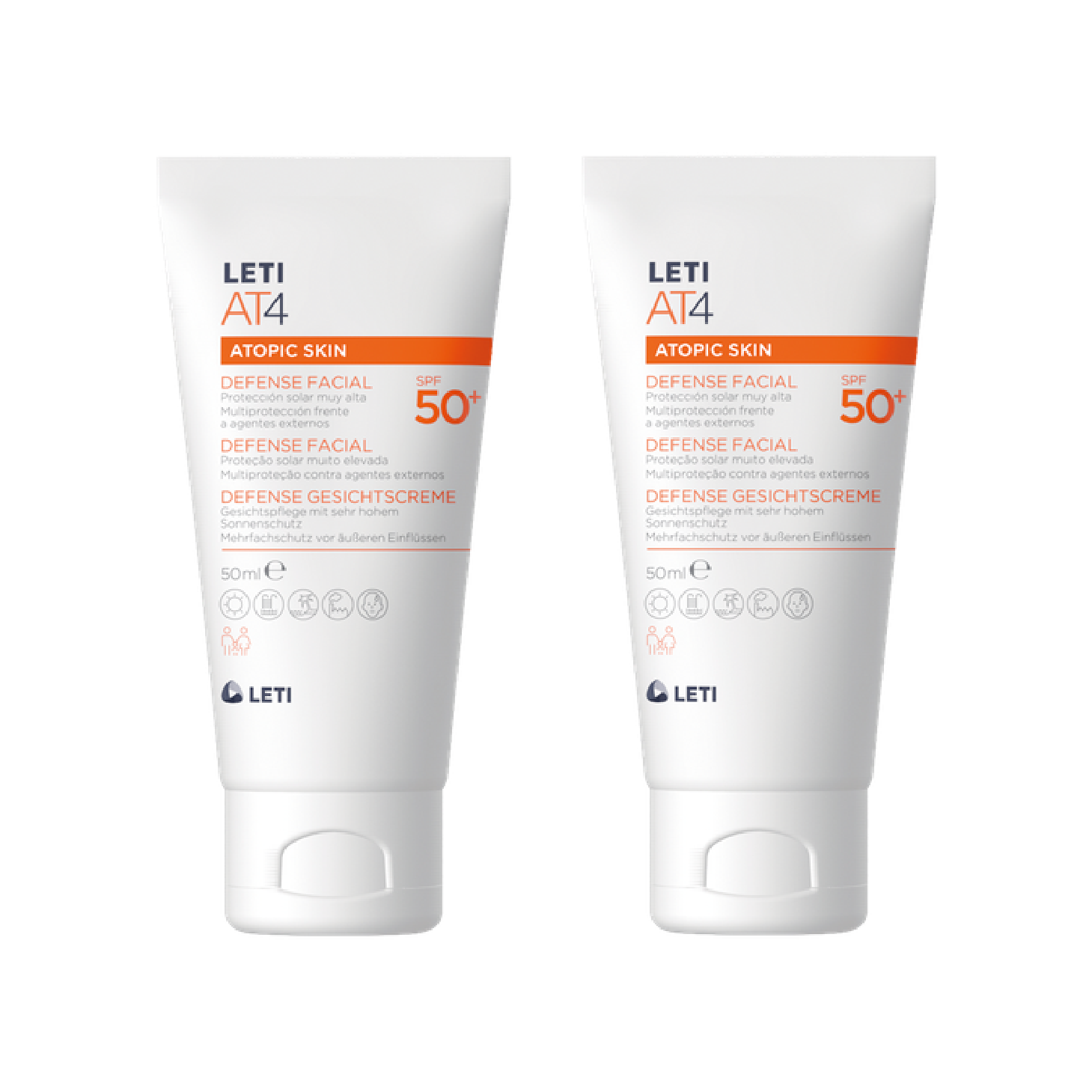 Letiat4 Defense Facial SPF50+ 50ml x 2 Unidades