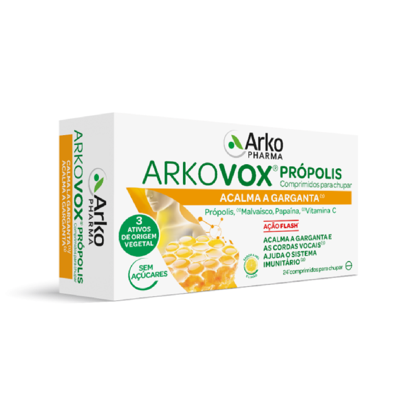 Arkovox Própolis + Vitamina C 24 Comprimidos Mel e Limão