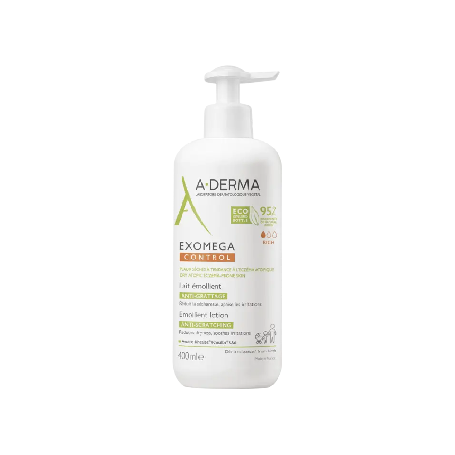 A-Derma Exomega Control Leite Emoliente 400ml x 2 Unidades