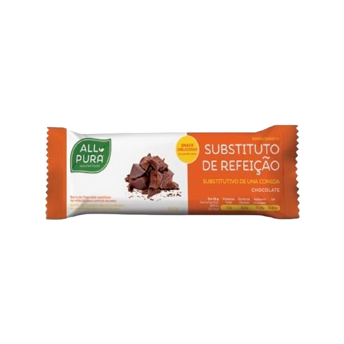 Barra de chocolate substituto Allpura Ref 55 g