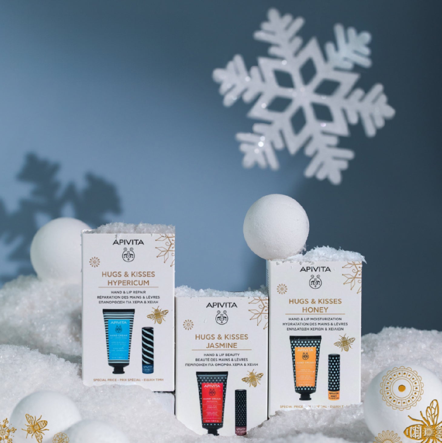 Apivita Coffret Creme de Mãos Jasmin 50ml + Stick Labial Groselha Preta 4,4g