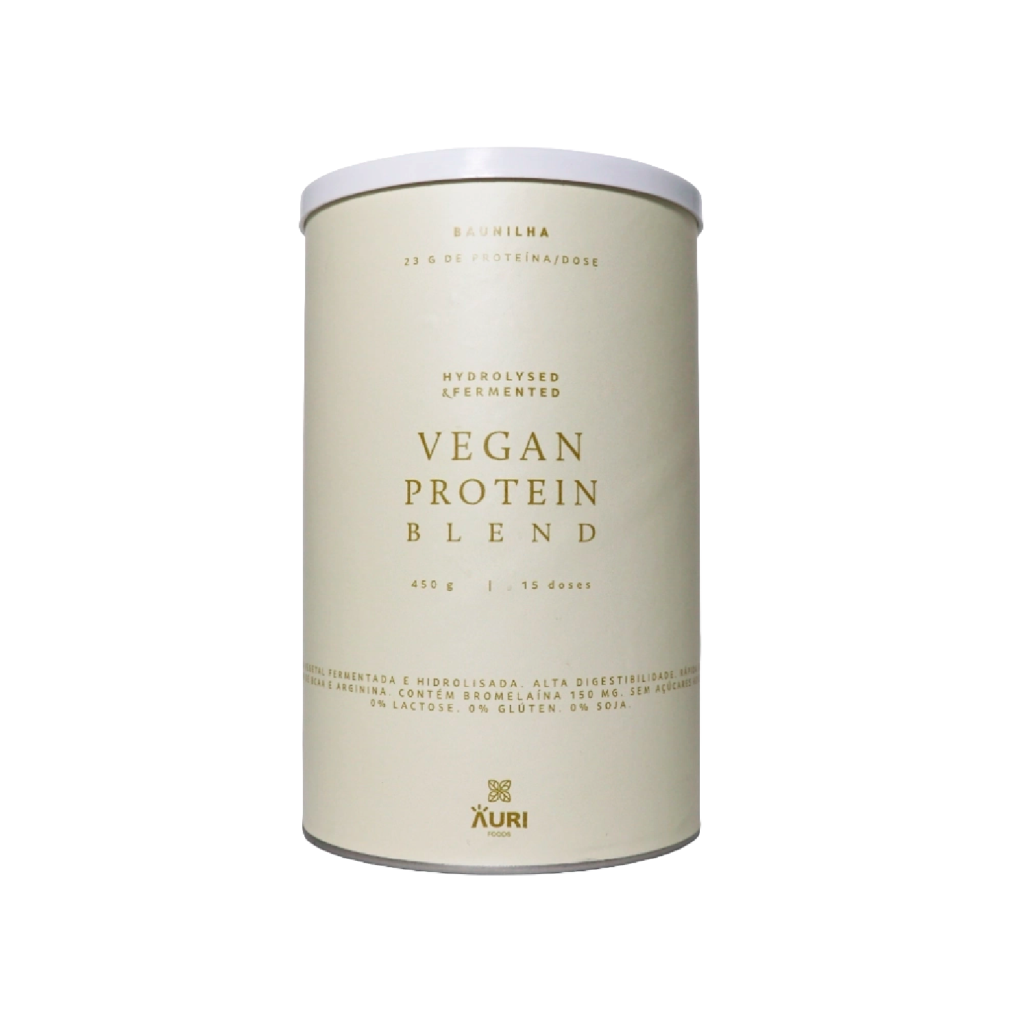 AuriFoods Proteína Vegetal Fermentada e Hidrolisa Baunilha Pó 450g