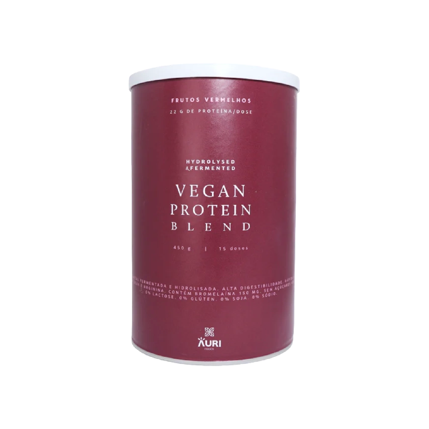 AuriFoods Proteína Vegetal Hidrolisa e Fermentada Frutos Vermelhos Pó 450g